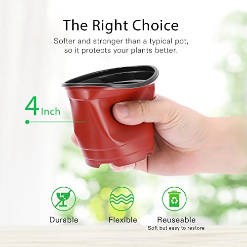 VIVOSUN 100 Pcs 4 in Plastic Plant Nursery Pots, Seed Starting Pots - size: 4 inch