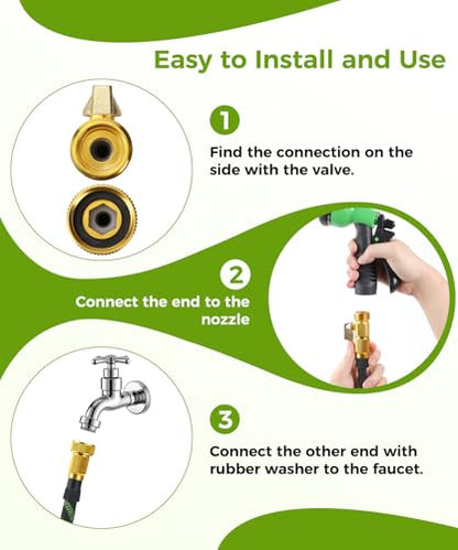 150ft Garden Hose，Non-Expandable Water Hose with 8 Function Spray Nozzle, Burst-Resistant，Kink-Free，Lightweight，Durable & Flexible 3/4" Garden Hose for Gardening, Yard，Lawn, Car Washing - size: 150ft