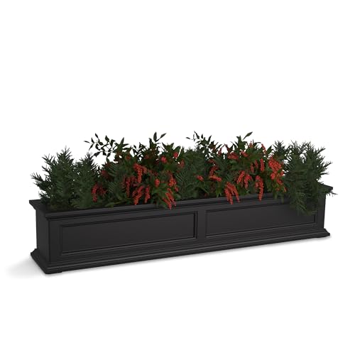 Mayne Fairfield 60in Self-Watering Rectangular Window Box Planter, Black - color: Black, size: 60in
