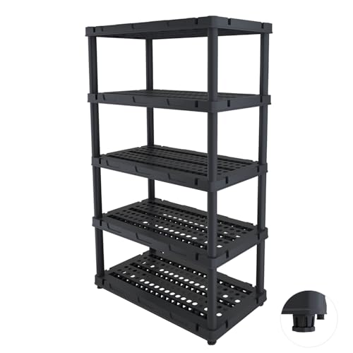 Plastic Storage Shelves, Heavy Duty Shelving Units, 700LBS - size: 5 Tier(larger size)