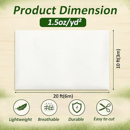 Gardzen 1.5 oz Plant Covers Freeze Protection - size: 10' x 20'