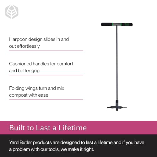 Yard Butler Aerator for Compost, Cushioned & Long Handle, ICA-36 - size: Compost Aerator
