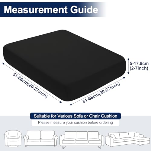 Smiry Waterproof Patio Cushion Covers, Stretch Outdoor Furniture Covers - color: Black, size: 4PCS