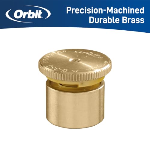 Orbit Brass Pop-Up Sprinkler Nozzle, Up to 15-Ft Adjustable Arc - 53574W