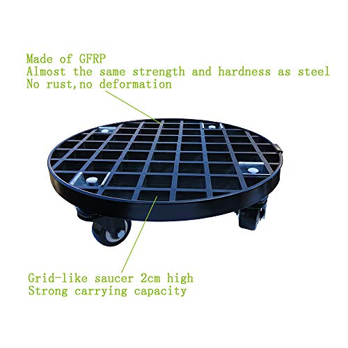 Planter Caddy Plant Stand with Locking Wheels Heavy Duty Outdoor Indoor 13 Inch 450 Lbs Capacity - size: 13 inches