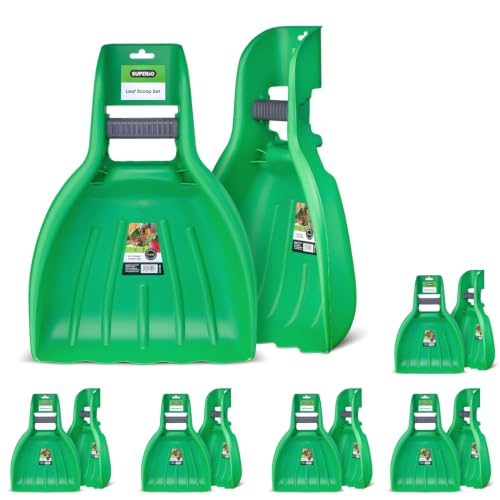 Superio Leaf Scoops, Leaf Collector Hand Rake for Lawn & Garden Cleanup, Plastic Leaf Grabber, Handheld Gardening Tool, Green, 6 Pair - size: 6 Pack
