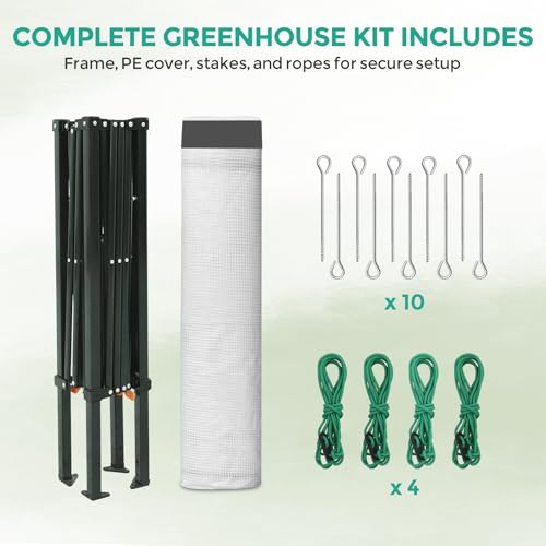 EAGLE PEAK 6x4 Walk in Pop Up Greenhouse, Gray/White - color: Gray/White, size: 6x4