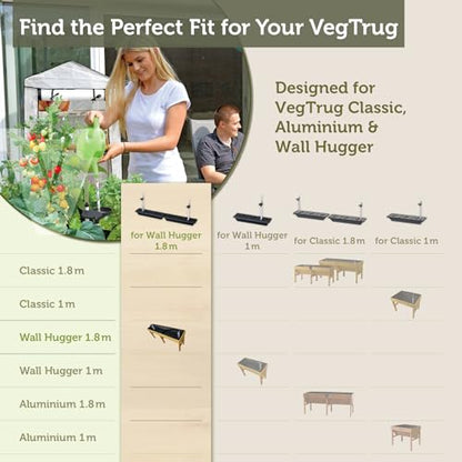 VegTrug Self Watering Kit for Wall Hugger Medium 1.8m Planter, Black - Reservoir System with Water Level Indicator, Prevents Overwatering, Easy Fill Tube & Funnel, Durable Plastic Construction - size: Medium 1.8m