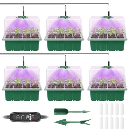 Pawfly 6 Pack Seed Starter Kit, 72 Cells, Seed Starter Trays