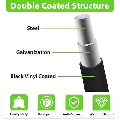Black PVC Coated Welded Wire Fencing,2"x3" 16 Gauge,60inch H x 50ft L Garden Wire Fence Roll,2/3/4/5/6ft Tall x 50/100 ft Long Hardware Cloth Metal Mesh for Yard,Farm,Chicken,Dog,Vegetable Protection - color: Black, size: 2"x3" 60inx50ft