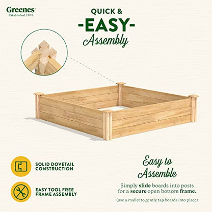 Greenes Fence Premium Cedar Raised Garden Bed, 4' x 4' x 10.5" (3/4" Thick) - Made in USA with North American Cedar - size: 4' W x 4' L x 10.5" H (1-Pack)