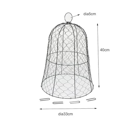 plant covers from animals 12pcs,wire plant protector cage 13"x15.7"H,Bell-Shaped Split Design,plant cages & supports plant cages to keep animals out for Vegetables,Flowers,Seedlings Against Rabbit - size: Integrated