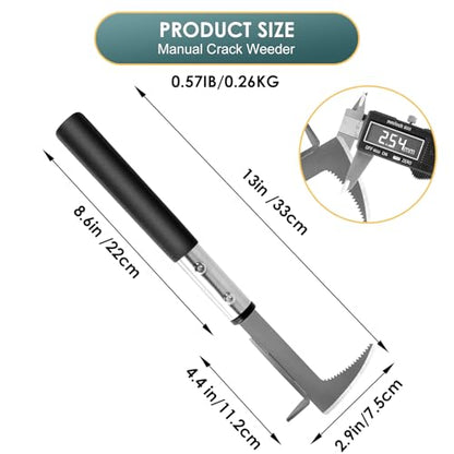 BARAYSTUS Crack Weeder, Stainless Steel Manual Crevice Weeding Tool,13" Weed Grabber Remover, L-Shaped Manual Weeder Puller, Durable Crevice Weeding Tool for Sidewalk Garden Patio Lawn - size: 13 inch