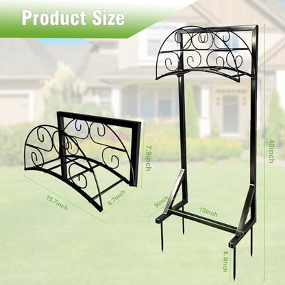 Garden Hose Holder, Heavy Duty 4 Spikes Water Hose Stand, Freestanding Hose Hanger Holds 150FT, Stable Hose Storage Organizer for Outside Yard Lawn