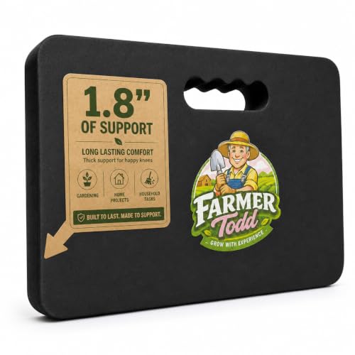 Farmer Todd Extra Thick Kneeling Pad for Gardening – 1.8” Thick High Density EVA Foam – Comfortable Garden Knee Pad with Handle – Heavy Duty, Waterproof, Non-Slip Outdoor Yard Cushion