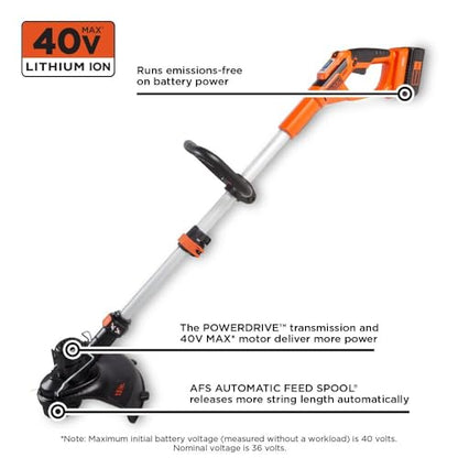 BLACK+DECKER 40V MAX String Trimmer and Lawn Edger, 13 Inch Weed Eater, Far Reach, Battery and Charger Not Included (LST136B) - style: Bare Tool Only