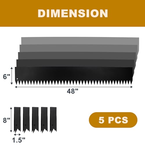 5Pcs - 48'' L x 6'' H Steel Landscape Edging Edging for Landscaping Hammer in Metal Landscape Edging Border for Garden Courtyard No-dig Hammer in Edging with Gloves(20FT Total Length) - color: 48'' L x 6'' H, style: 5 Pack