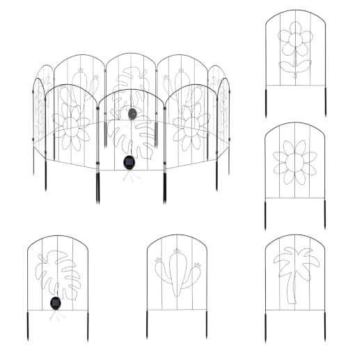 Decorative Garden Fence, 22 in Tall x 13 in Wide, 10 Pack Flower Bed Fencing Panels, Iron Wire Garden Border Fence, Rust-Resistant Animal Barrier for Yard, Lawn, Vegetable Garden & Landscaping