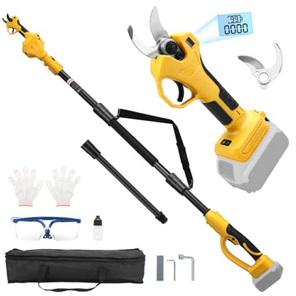 2-in-1 Cordless Pole Pruning Shears for Dewalt 20V Battery (No Battery) - style: 2 in 1 Yellow for DeWalt 20V