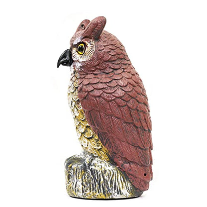 Plastic Fake Owl 11 Inch Decorative Owl Bird Scarecrow, Plastic Owls are Natures Enemy pest Repellent for Outdoor Gardens,Homes& Halloween