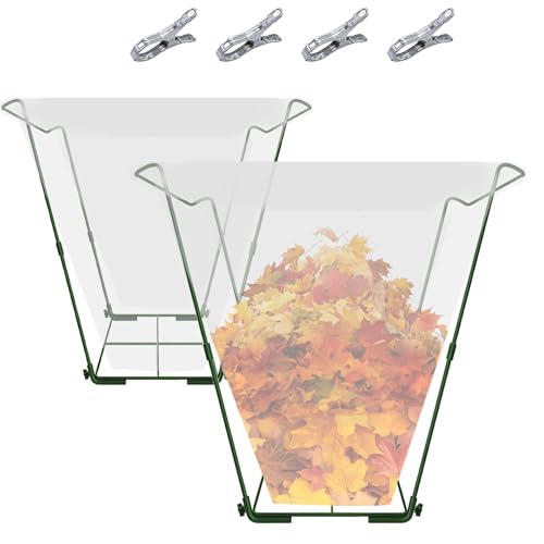 2 Pack Heavy Duty Metal Trash Bag Holder Stand for Yard - color: Green-2
