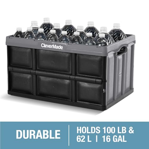 CleverMade Eco 62L Collapsible Storage Bin, Stone, 3 Pack - color: Stone, size: 62l - 3 Pack