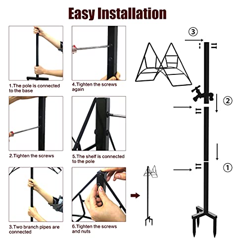 Artigarden Garden Hose Holder Stand with Brass Spigot Faucet Freestanding - style: With Faucet