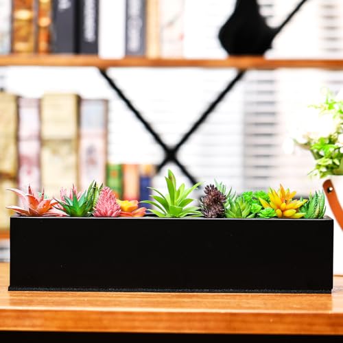 FillTouch 16.1 x 3.2 x 3.5 Inch,1 Pcs Long Rectangular Planter Box,Black - color: Black, size: 16.1 x 3.2 x 3.5 Inch