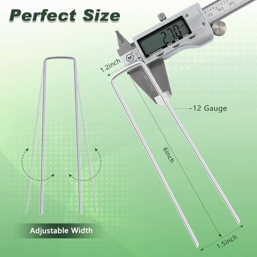 FEED GARDEN 4 Inch 25 Pack Galvanized Landscape Staples 12 Gauge Anti-Rust Garden Stakes Landscaping Fabric SOD Pins Yard Stakes for Weed Barrier Fabric - size: 4 Inch