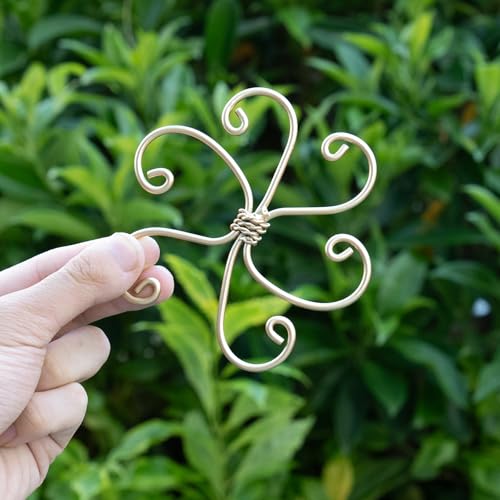5PCS Plant Stem Support-4.1 * 4.1IN Gold Metal Stem Stabilizers - size: 4.1*4.1IN