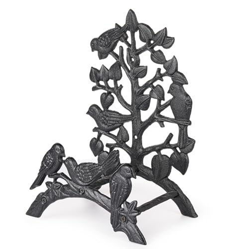 Sungmor Cast Iron Garden Hose Holder - Wall Mounted Retro Style - color: Shape C-Bird&Tree
