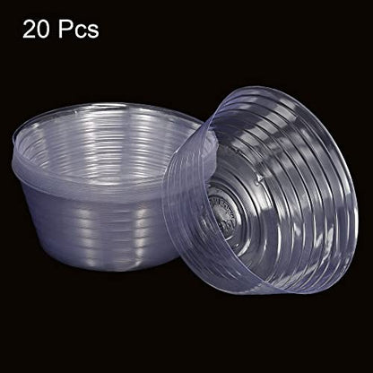 MECCANIXITY Plant Pot Saucer 8 Inch Plastic Round Flower Drip Tray for Indoor Outdoor, Clear Pack of 20 - size: 20.3x8.5cm