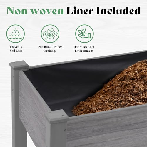AMERLIFE Raised Garden Bed, 72x24x30 Inches Elevated Wood Planter Box - color: Gray, size: 6x2 FT-Regular