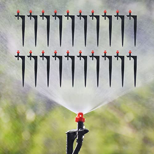 Garden Irrigation System, 20Pcs/Bag Irrigation Dripper with Ground Insert Fruit Tree Drip Irrigation Emitters for for 1/4" Drip Irrigation Tubing(360 Degree with Plunger) - size: 360 degree with plunger