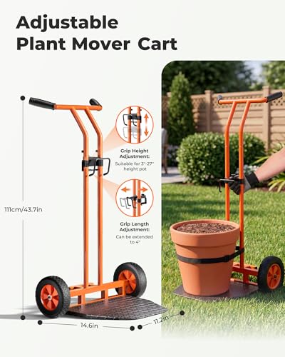 Plant Caddy with Wheels,200 lbs Heavy Duty Plant Dolly,Planter Mover Qrange - color: Orange