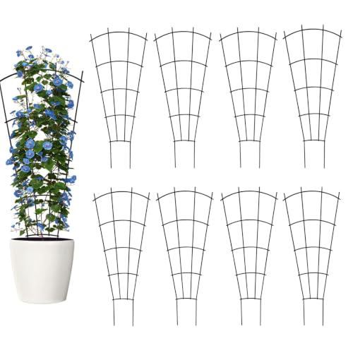 Thealyn 32" Metal Plant Trellis, Climbing Plant Support, 8 Pack (Black) - color: Black, size: 32 inch-8 Pack