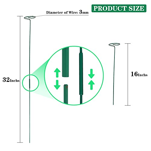4 Pack Plant Stakes,Plant Support Stakes for Two Sizes(16 or 32 Inches) - size: 4