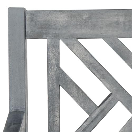 Safavieh PAT6738A Outdoor Collection Bradbury 3 Seat Bench - color: Ash Grey / Beige