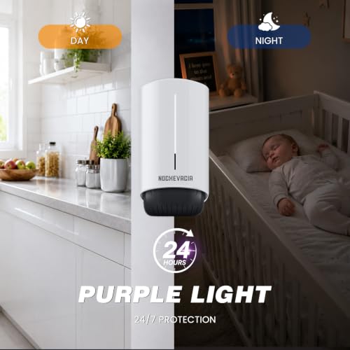 2 Plug-in Flying Insect Traps & 10 Refills, Effective Fly Trap for Indoor Use, Small Bug Catcher with Purple Light for Fruit Flies, Gnats, Moths and Mosquitoes