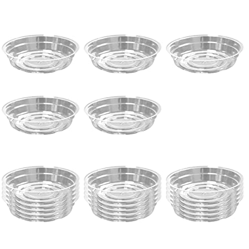 TRUEDAYS 20 Pack 8 Inch Plant Saucers Clear Plant Saucers Flower Pot Plastic Drip Trays Excellent for Indoor & Outdoor Plants - size: 20-Pack (8'' Only)