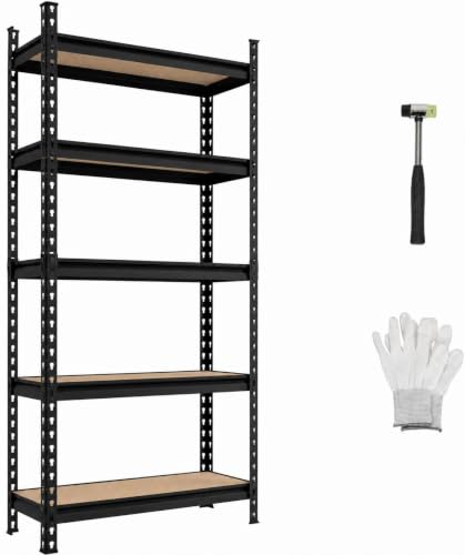 Heavy Duty 5-Tier Storage Shelves, 2204 lbs, 30" W x 12" D x 60" H - size: 60" H x 30" W x 12" D