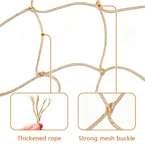 3.28 Ft * 6.56 Ft Jute Trellis Netting, Heavy-Duty Garden Plant Climbing Support Net for Vining Fruits, Vegetables & Flower Plants. - size: 1M*2M