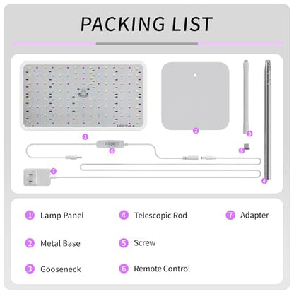 BESTVA 18W Grow Lights for Indoor Plants with Stand, Full Spectrum LED Plant Light for Indoor Plants,12-59 Inches Height Adjustable Growing Lamp with Auto On/Off Timer 4H/8H/12H, 4 Dimmable Brightnes