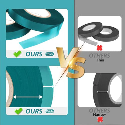 Easytle Garden Tie Tape 0.45" 290 Ft, Stretch Tie Tape Roll, Sturdy Plant Ribbon Garden Green PVC Plastic Stake Gardening Tools for Indoor Outdoor Patio Plant Use - size: 290 ft