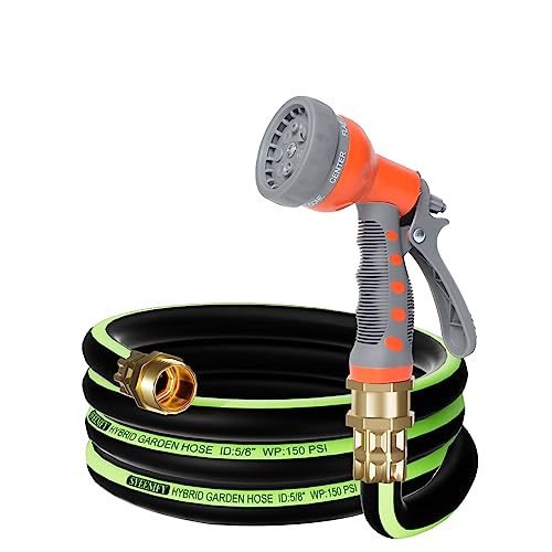 Kink Free Garden Hose 10ft 5/8", Heavy Duty Hybrid Water Hose - size: 10FT
