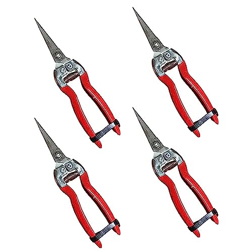 Garden Guru Straight Stainless Steel Pruner Pruning Shears Clippers Snips Sharp Bonsai Cutter Plant Trimming Scissor Straight Blade Garden Scissors Tool -Great for Roses Flowers Herbs Fruits (4 Pack) - size: 4 Pack, style: Snips