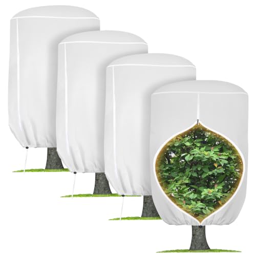 4 Pack Rounded Top Plant Covers Freeze Protection, 47"X72" Winter, White - size: White-47x72in-4PCS