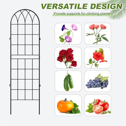 DoCred 4 Pack Garden Trellis for Climbing Plants, 71 Inch Metal Trellis - color: Black, size: 71''H x 20''W/4 Pack