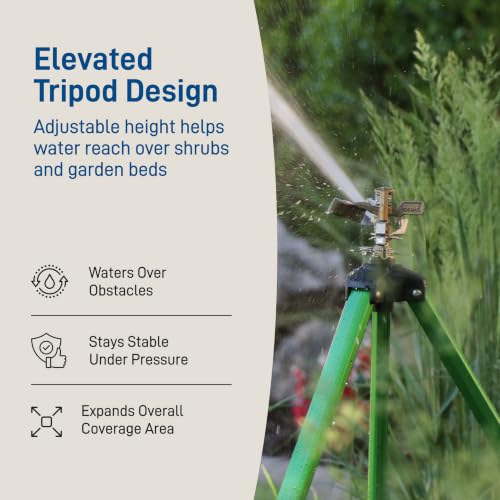 Orbit Tripod Zinc Impact Sprinkler, Adjustable Height - 56667 - style: Zinc Impact Sprinkler