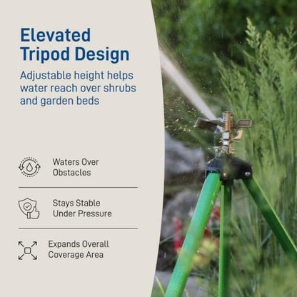 Orbit Tripod Zinc Impact Sprinkler, Adjustable Height - 56667 - style: Zinc Impact Sprinkler